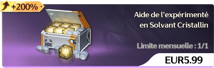 Aide Solvant Cristallin pack résine à éviter Wuthering Waves
